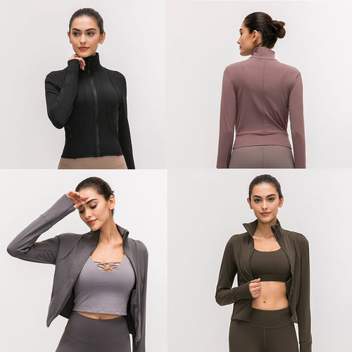 质感双面磨毛运动健身开衫外套