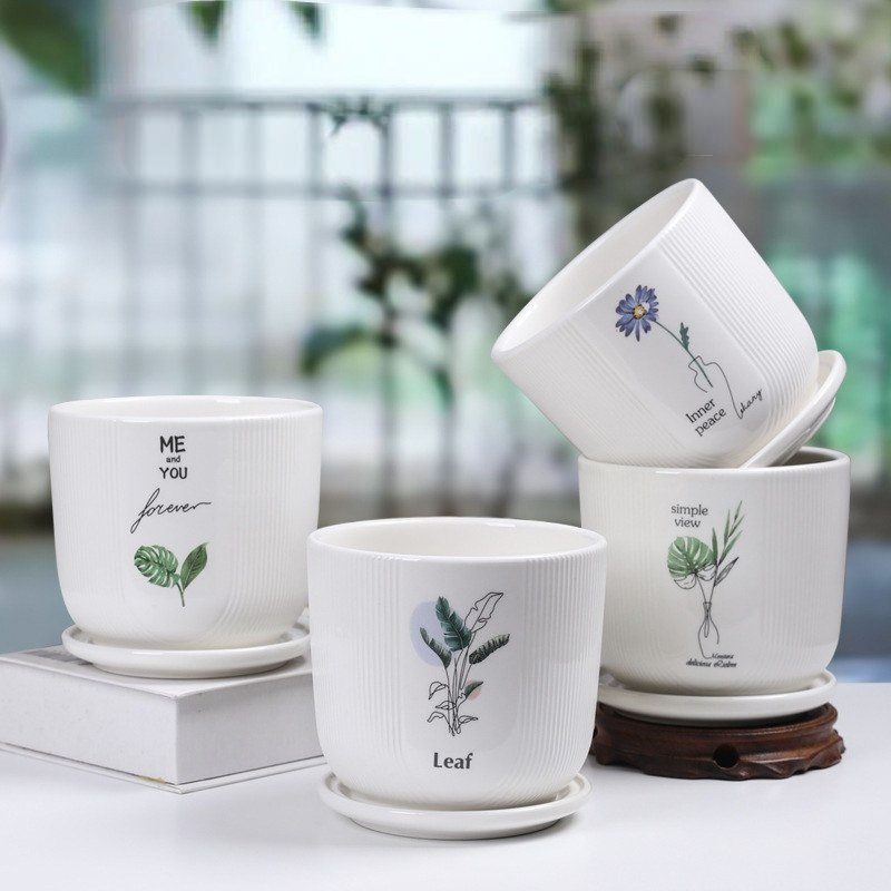 中式陶瓷花盆创意简约室内家用图片