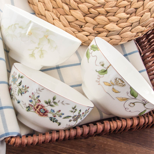 6英寸奥碗瓷碗 骨瓷碗米饭碗面碗家用汤碗陶瓷简约创意4.25 4.5