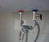 全铜热水器冷热混水阀U型明装 淋浴洗澡水龙头安全阀通用 家用混合