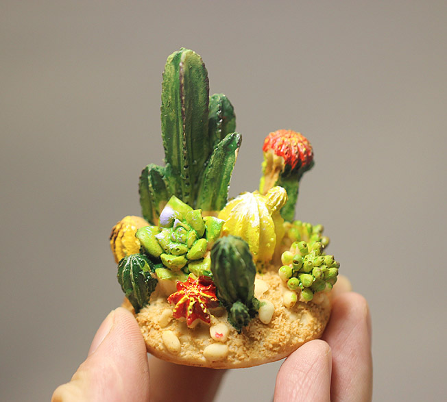 沙漠拟真植物 仙人掌附身植物群落场景造型 微缩摄影园艺模型摆件