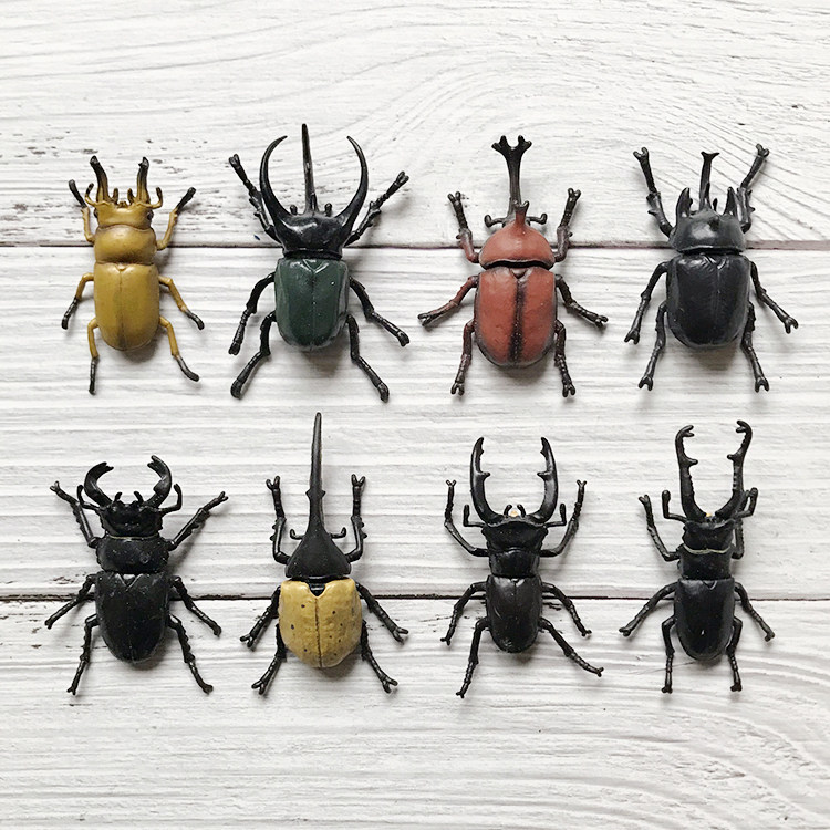 日本仿真甲虫昆虫模型 独角仙长戟大兜锹甲 随机发货多拍发不同