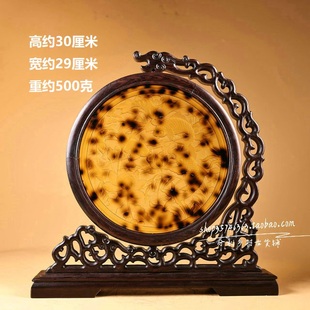 乡下收精工浮雕镂空工艺圆屏风摆件居家装 旧藏正品 饰老物件收藏品
