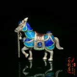 Сборник антиквариата старые серебряные голубые маленькие серебряные лошади ручной работы
