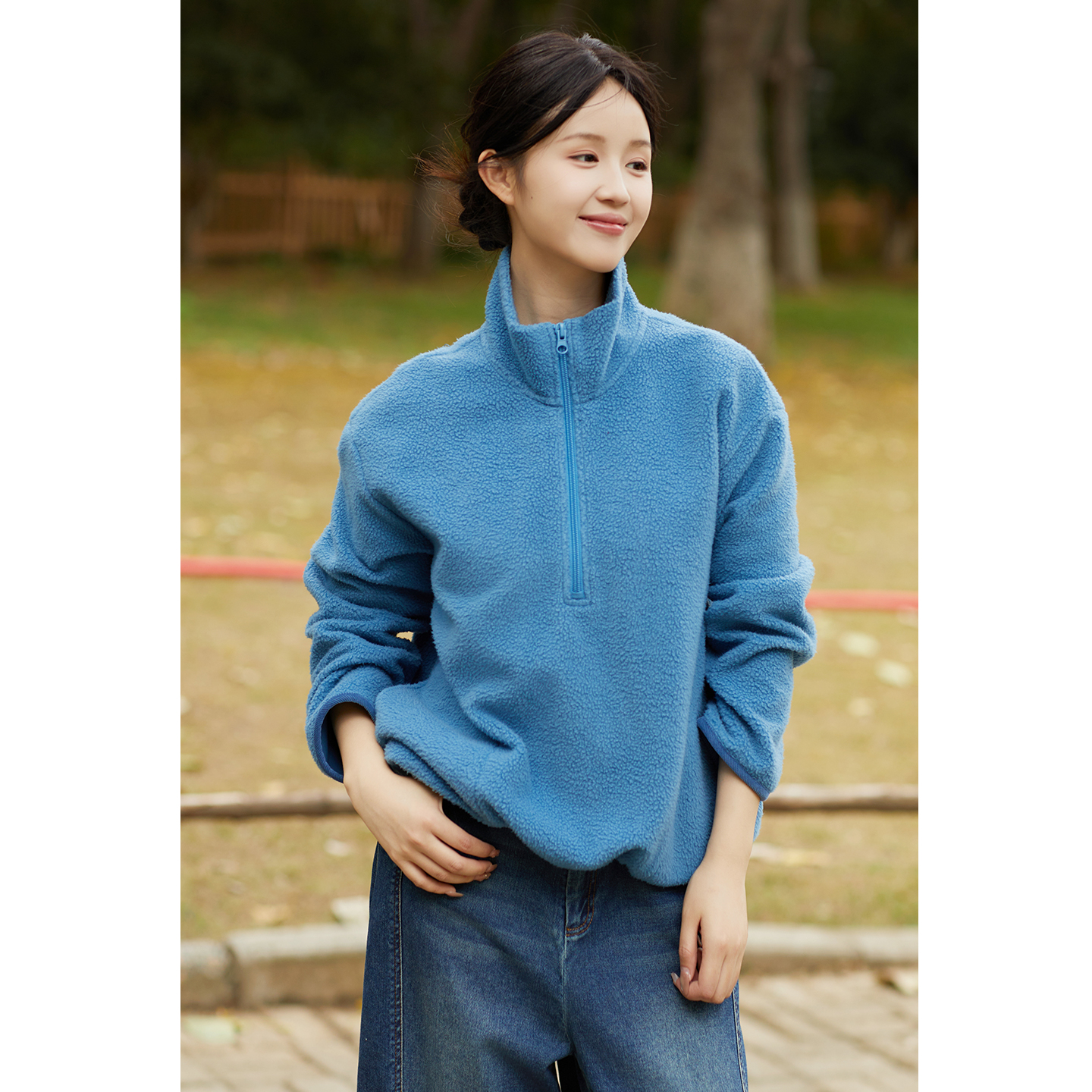 忘城A1069座/邂逅那片海/秋新款自发热加绒卫衣羊羔毛外套5A抗菌