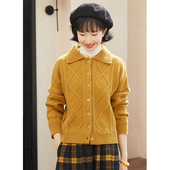 平凡 日常 冬季 忘城H975座 澳洲美利奴羊毛绞花翻领加厚毛衣开衫