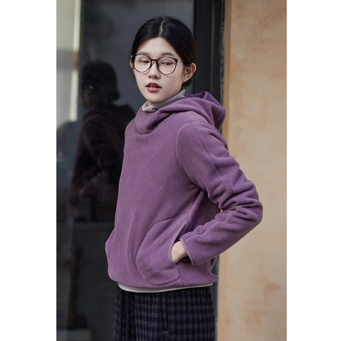 忘城A1156座/疗愈松绒/冬款重磅300G摇粒绒连帽保暖卫衣叠穿上衣