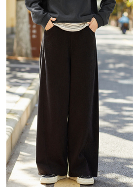 忘城H1383座/无声的力量/秋冬新款汉麻棉黑色百搭直筒牛仔裤裤子