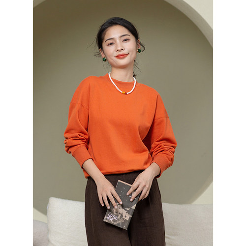 忘城C641座精仿棉落肩袖休闲卫衣