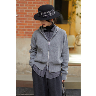 26支高密全羊毛连帽毛衣针织外套 秋冬新款 忘城C2016座 怦然心动