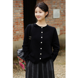 全羊毛保暖开衫 秋冬新款 外套针织套头毛衣 昏黄扎记 忘城H1331座