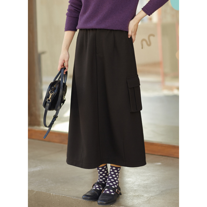 忘城中长款文艺复古半身裙