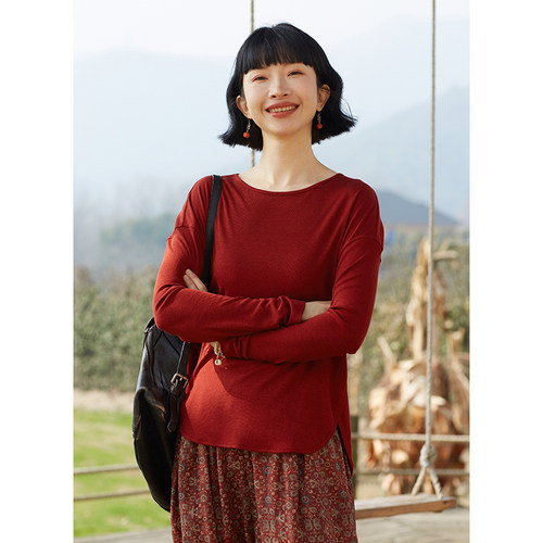 长袖文艺复古腈纶混纺女