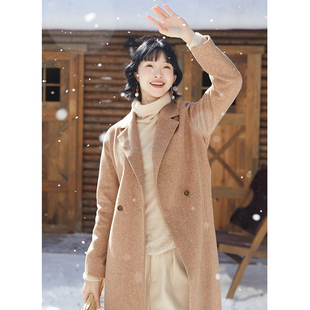 单面呢大衣外套 冬澳洲进口羊毛呢驼色长款 忘城A771座 沙漠吟游者