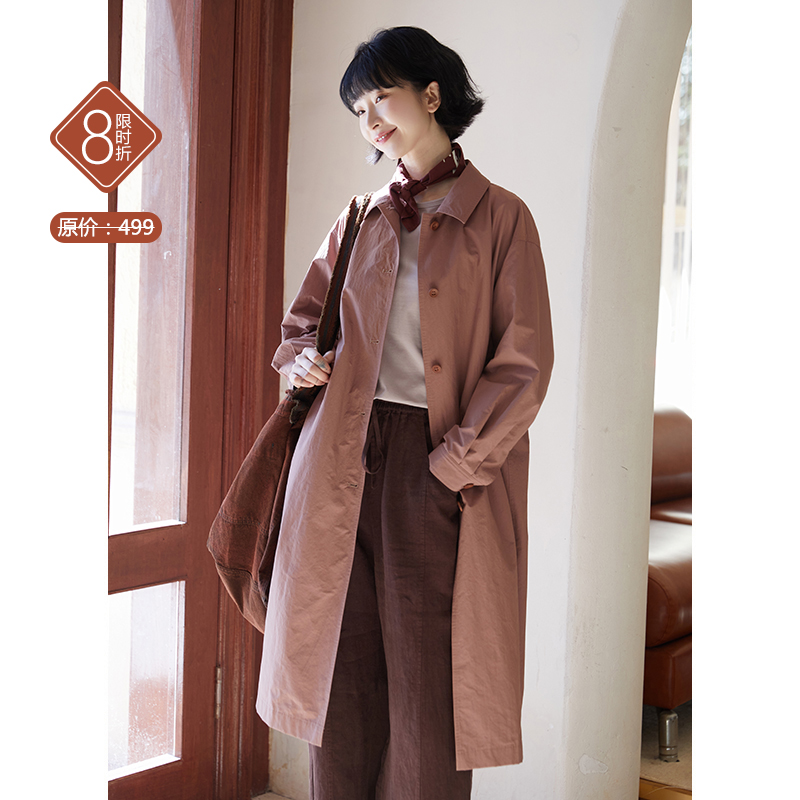 新款棉显瘦大气中长款风衣收腰