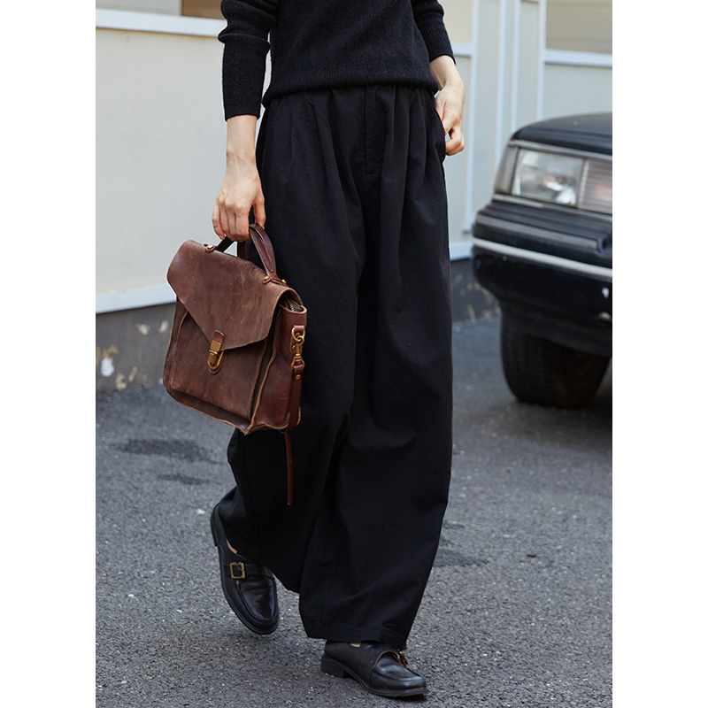 全松紧百搭忘城汉麻棉阔腿裤