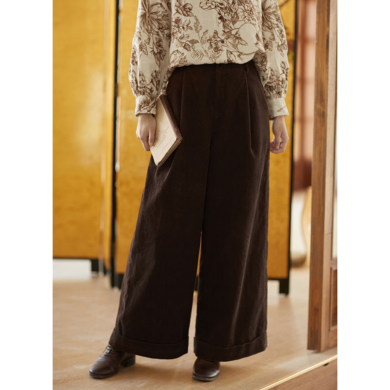 文艺复古忘城长裤阔腿裤
