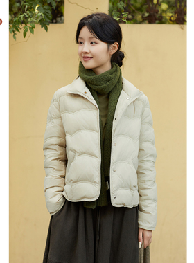 忘城N906座/山间雾气/冬季轻薄款新国标90白鸭绒保暖羽绒服外套女