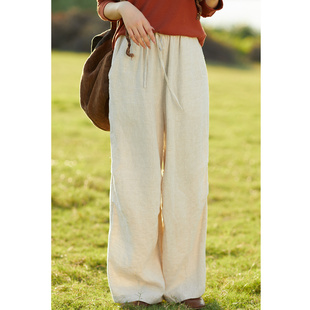 躲进山野 降落伞裤 秋季 9支亚麻工装 子女宽松遮肉 新款 忘城N851座