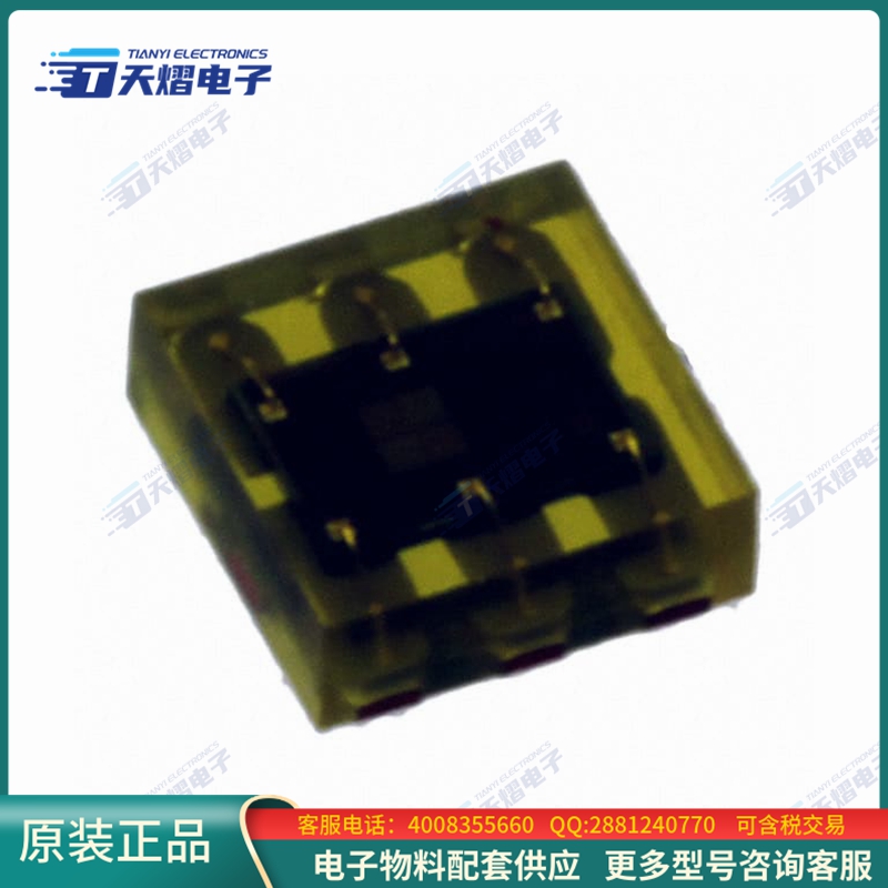 传感器TCS34003FNM【SENSOR OPT 615NM/525NM AMB 6WDFN】