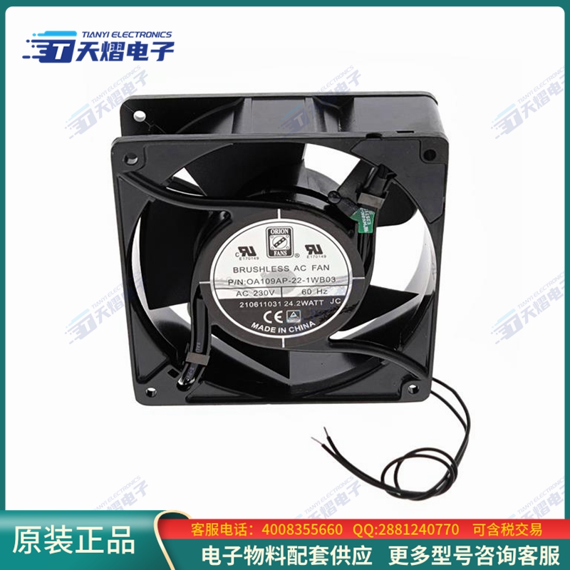 AC风扇OA109AP-22-1WB03【FAN AC, 220V BALL W/THERMAL CT】