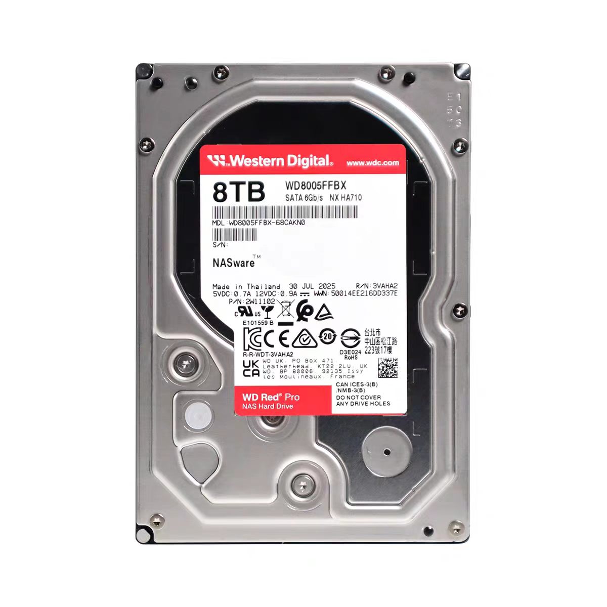 WD/西部数据 WD8005FFBX 红盘Pro 网络储存企业级NAS 机械硬盘8TB