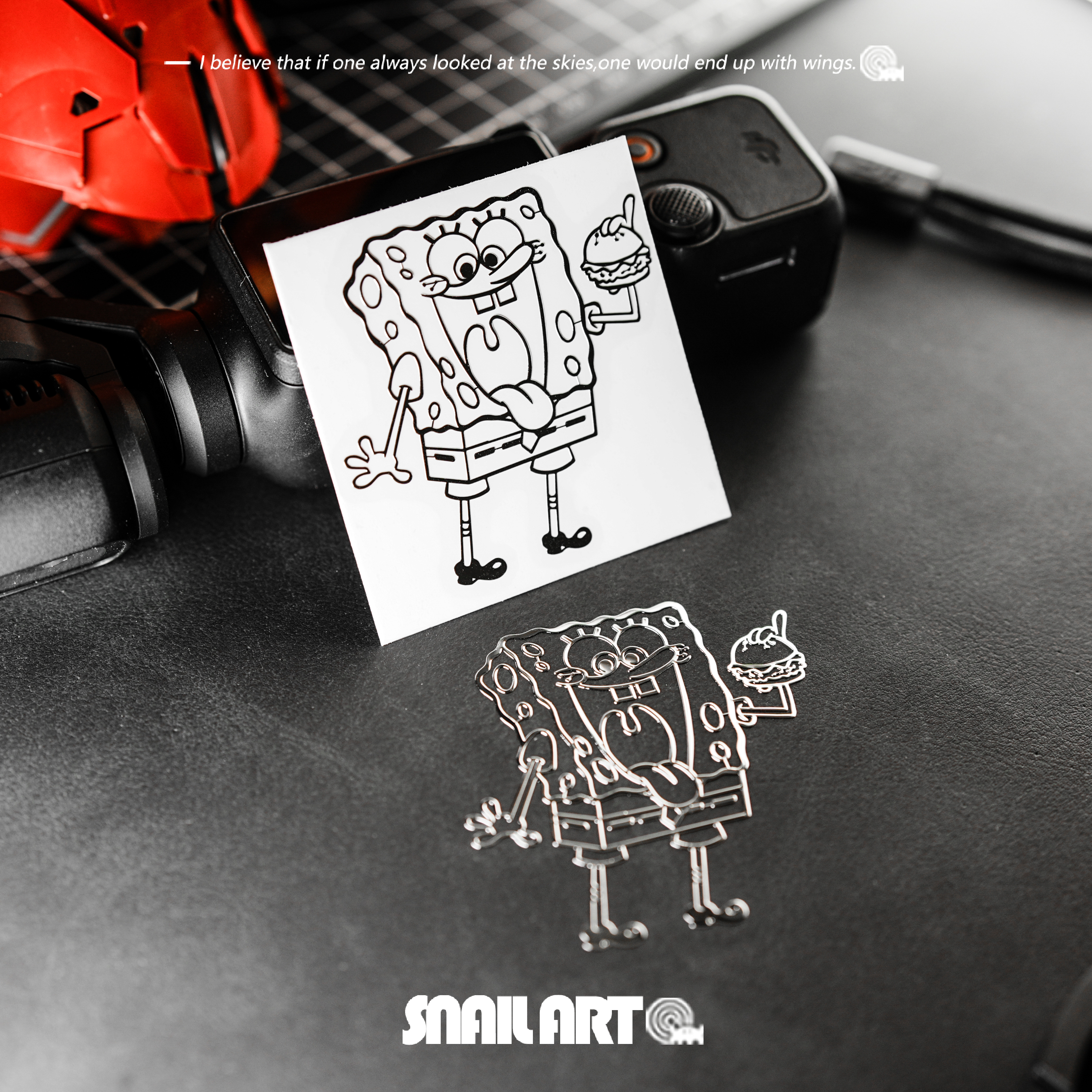 派大星海绵宝宝金属贴纸个性创意高级感笔记本电脑手机细节车贴饰