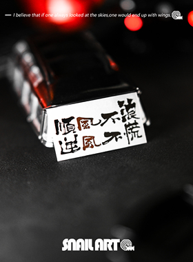 SN蜗牛金属贴顺风不浪逆风不慌个性创意3d立体机车头盔机箱平板贴