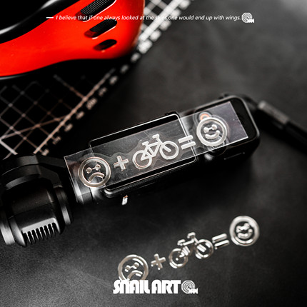 骑行快乐笑脸金属贴纸个性高级感公路车笔记本电脑机箱头盔装饰贴