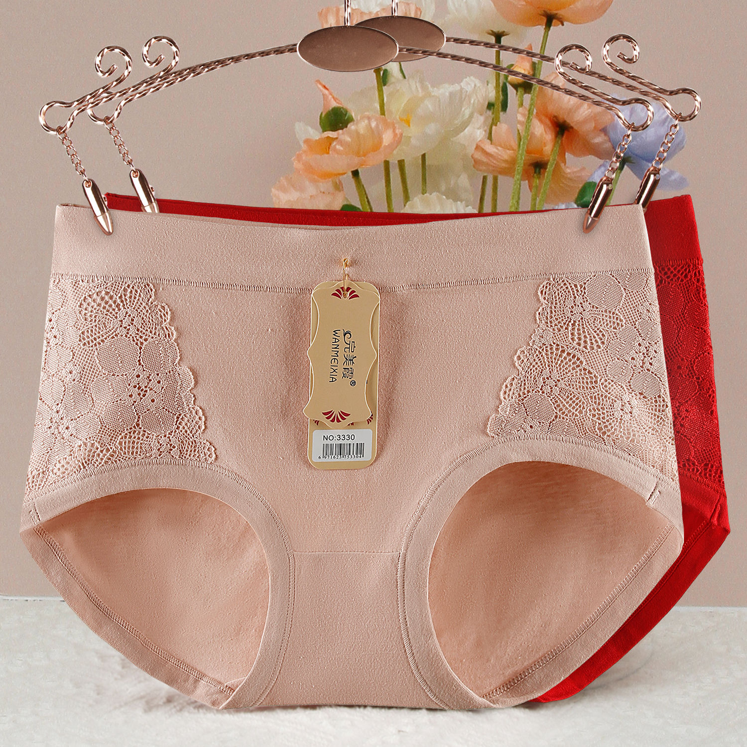 纯棉蕾丝边性感内裤女学生中腰舒适透气简约三角短裤女士全棉底裤,女士内衣/男士内衣/家居服,女三角裤,淘宝优惠券,粉丝福利购,淘宝优惠卷