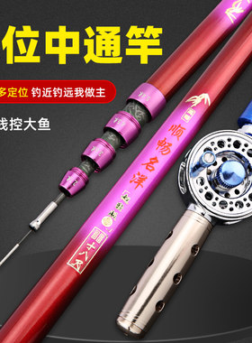 中通竿内走线鱼竿高碳台钓竿轻量大物竿带轮手竿海竿两用竿定位杆