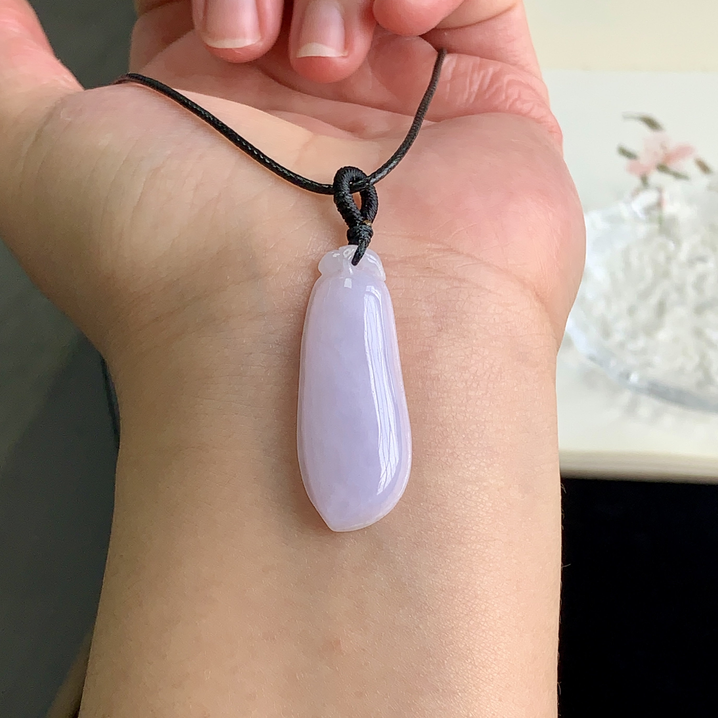 泗隆珠宝-天然A货翡翠福瓜吊坠 缅甸玉石紫罗兰福瓜翡翠挂件