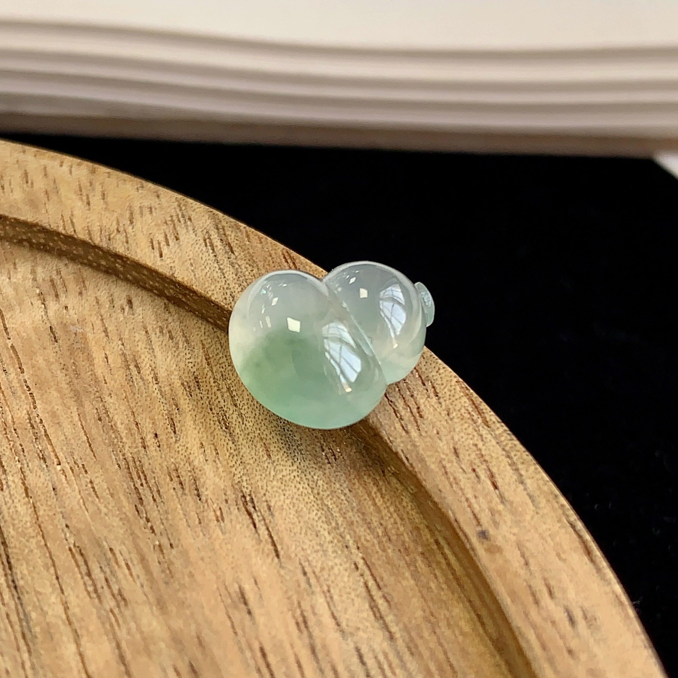 泗隆珠宝-天然A货冰飘花翡翠葫芦裸石戒面 珠宝饰品定制镶嵌配石