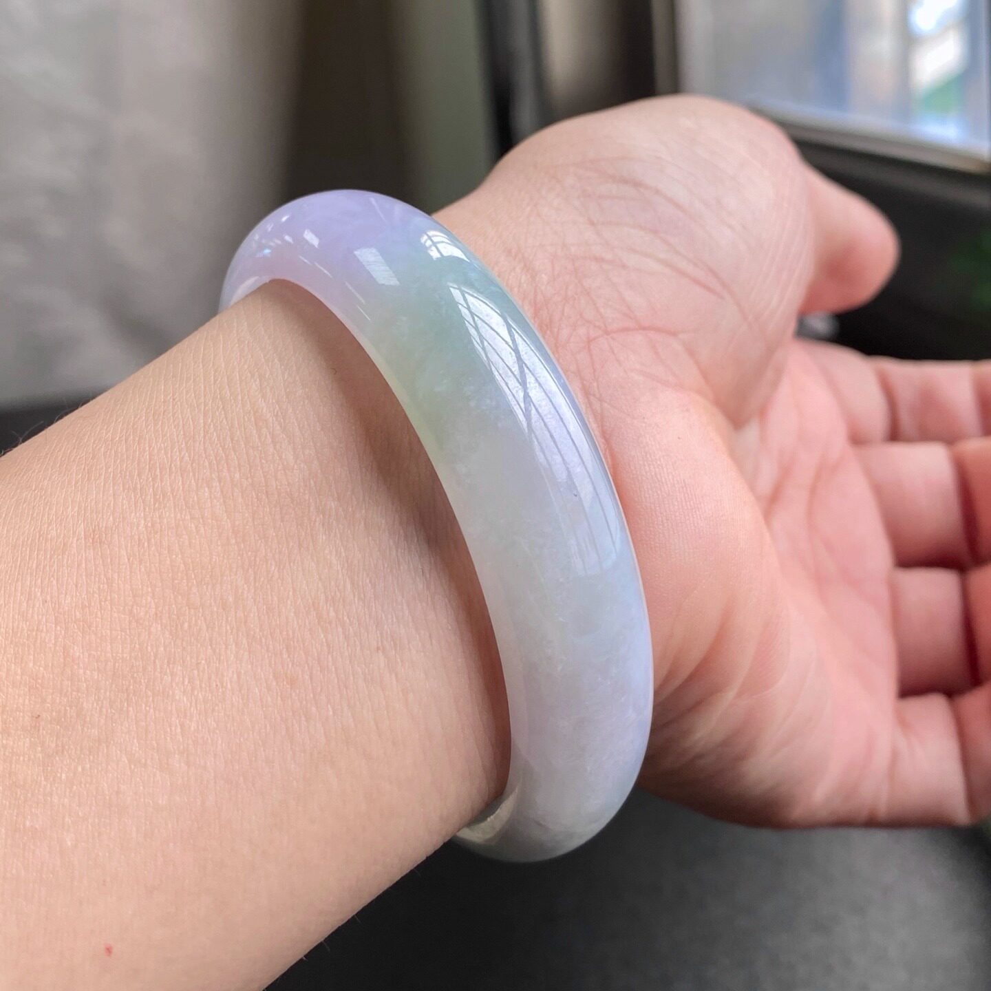 泗隆珠宝-缅甸天然A货翡翠手镯玉石玉器镯子 糯冰紫罗兰手镯