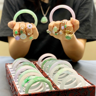 泗隆珠宝 缅甸玉石天然A货翡翠吊坠镶嵌手镯直播定制专拍