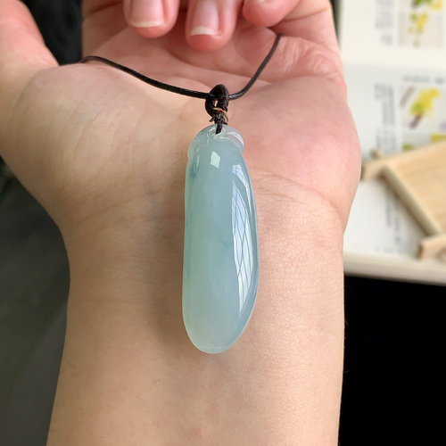 泗隆珠宝-天然A货翡翠福瓜吊坠 缅甸玉石冰种飘花福瓜翡翠挂件