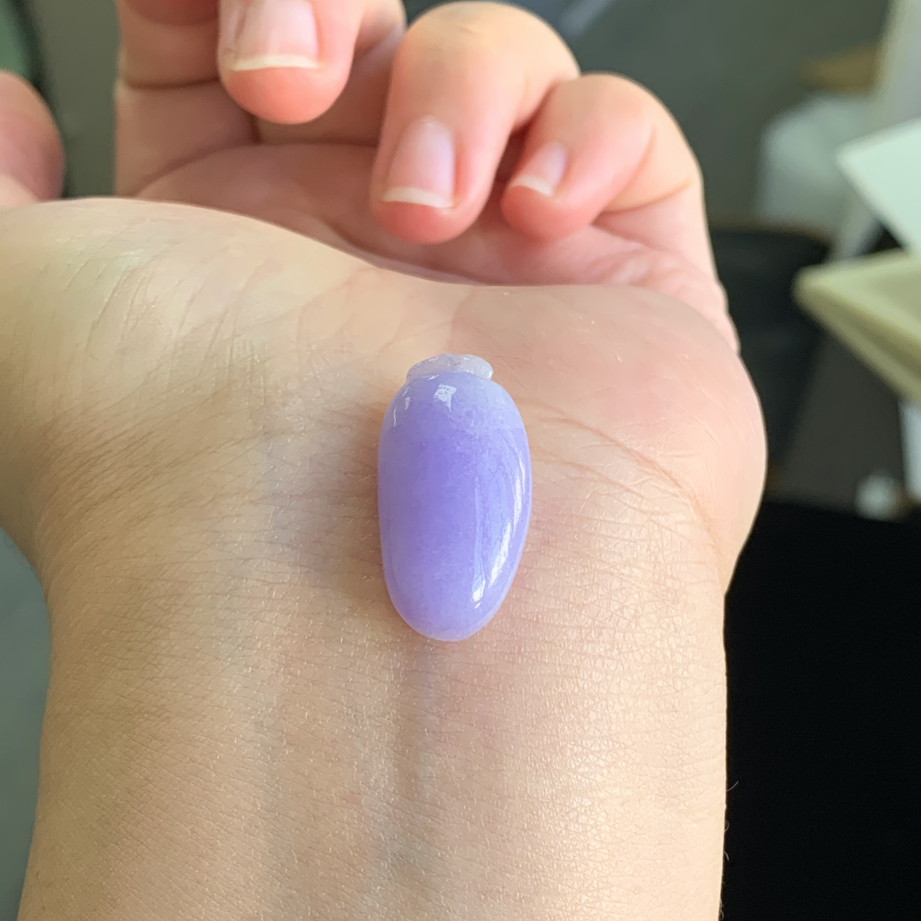 泗隆珠宝-天然A货翡翠福瓜吊坠 缅甸玉石紫罗兰福瓜挂件女款