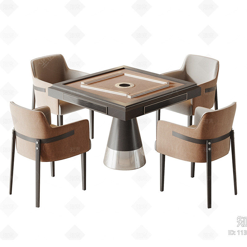 新中式现代简约麻将桌实木桌面家用娱乐桌全自动棋牌室专用桌方桌