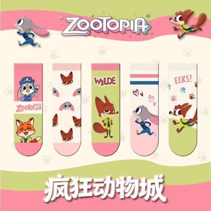 儿童袜子疯狂动物男童女童朱迪棉袜百搭卡通中筒秋冬春秋宝宝新款