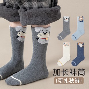 男童袜子秋冬季防臭透气高筒袜儿童春秋加厚宝宝男孩扎秋裤长筒袜
