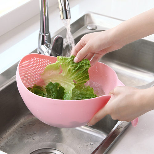 淘米器洗米筛漏塑料淘米盆篮厨房用品沥水篮洗菜篮子洗菜盆水果篮