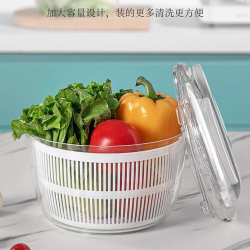 蔬菜按压式脱水器沙拉甩干机洗菜盆甩水沥水器手动洗水果脱水