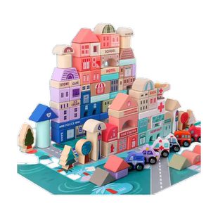 幼儿童积木木头拼装宝宝玩具1益智到2岁3大颗粒6男孩女孩拼图早教