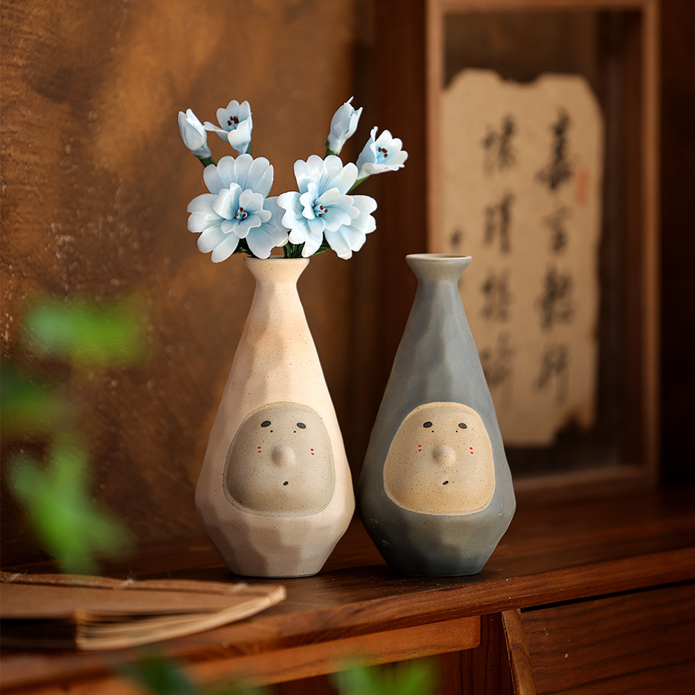 搞怪好玩有趣人脸小花瓶手工桌面摆件客厅茶室插花艺术品可爱装饰,家居饰品,花瓶,淘宝优惠券,粉丝福利购,淘宝优惠卷