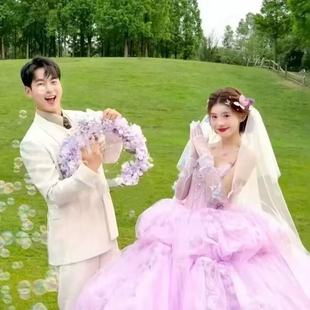 新款婚纱拍照手持道具古风粘花箜篌道具超仙配饰lolita唯美百搭