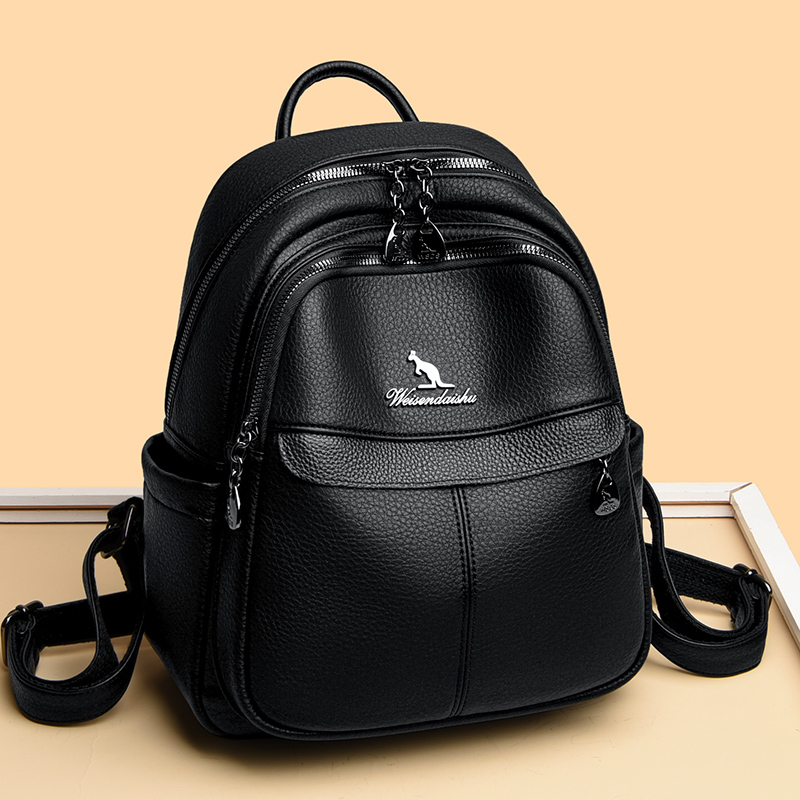 品牌真皮双肩包女2025新款休闲头层牛皮大容量软皮女士旅行背包潮