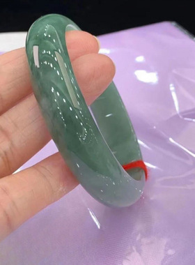 正宗缅甸玉手镯女真货翡翠玉手镯油绿冰种老坑玉石正圈