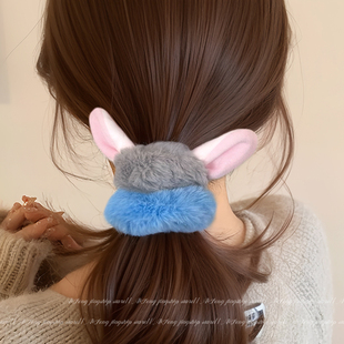 疯狂动物城朱迪尼克毛绒大肠发圈女2025新款 高弹力皮筋女扎头发绳