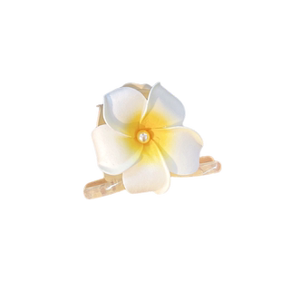 鸡蛋花仿真花抓夹女2024新款高端后脑勺发夹甜美半扎发花头饰发饰