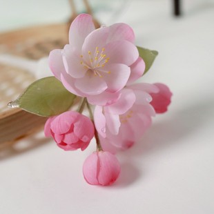 【柳絮风轻】微雨海棠 发饰发簪汉服配饰热缩原创手工设计国风